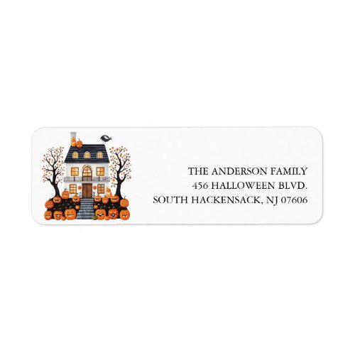 Halloween Haunted House Return Address Label