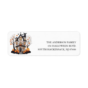 Halloween Haunted House Return Address Label