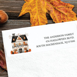 Halloween Haunted House Return Address Label