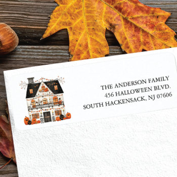 Halloween Haunted House Return Address Label by celebrateitholidays at Zazzle