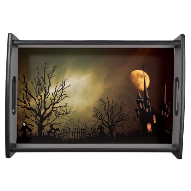 Halloween Haunted House Serving Tray (Front)