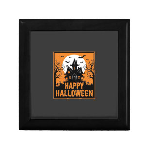 Halloween Haunted House Silhouette Vector Design_1 Gift Box