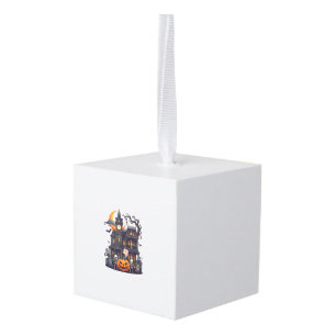 Halloween Haunted House Skeletons Pumpkin Ghost Cr Cube Ornament
