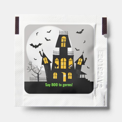 Halloween Haunted House Spooky Bat Illustration Hand Sanitizer Packet