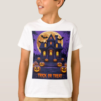 Halloween Haunted House T-Shirt | Spooky Pumpkins,