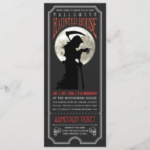 Halloween Haunted House Ticket Invitation