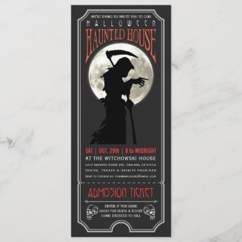 Halloween Haunted House Ticket Invitation by Anything_Goes at Zazzle