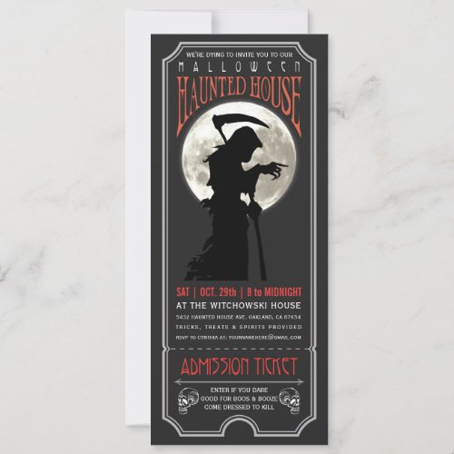 Halloween Haunted House Ticket Invitation