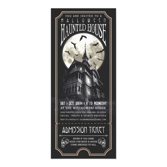 Halloween Haunted House Ticket Invitation