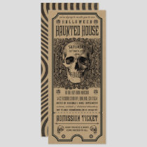 Halloween Haunted House Ticket Invitations Kraft