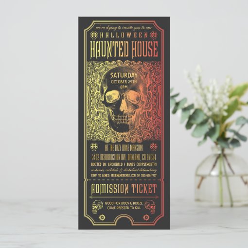 Halloween Haunted House Ticket Invitations v.2 Zazzle