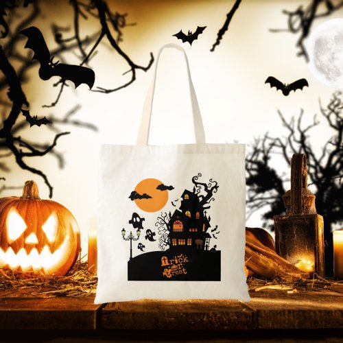 Halloween Haunted House Trick or Treat Tote Bag