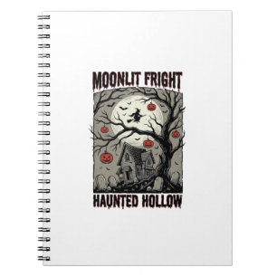 Halloween Haunted House Vintage Engraving Moon Shi Notebook