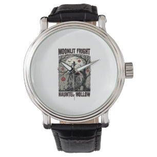 Halloween Haunted House Vintage Engraving Moon Shi Watch