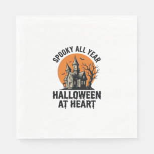 Halloween Haunted House Vintage Engraving Shirt Ar Napkins