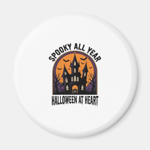 Halloween Haunted House Vintage Engraving Spooky A Magnet