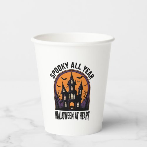 Halloween Haunted House Vintage Engraving Spooky A Paper Cups
