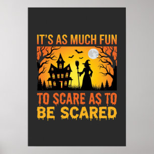 Halloween Haunted House Witch Scare Quote Poster