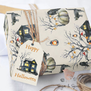 Halloween Haunted House Wrapping Paper