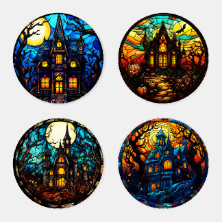 Halloween Haunted Houses Coaster Set
