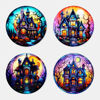 Halloween Haunted Houses Coaster Set