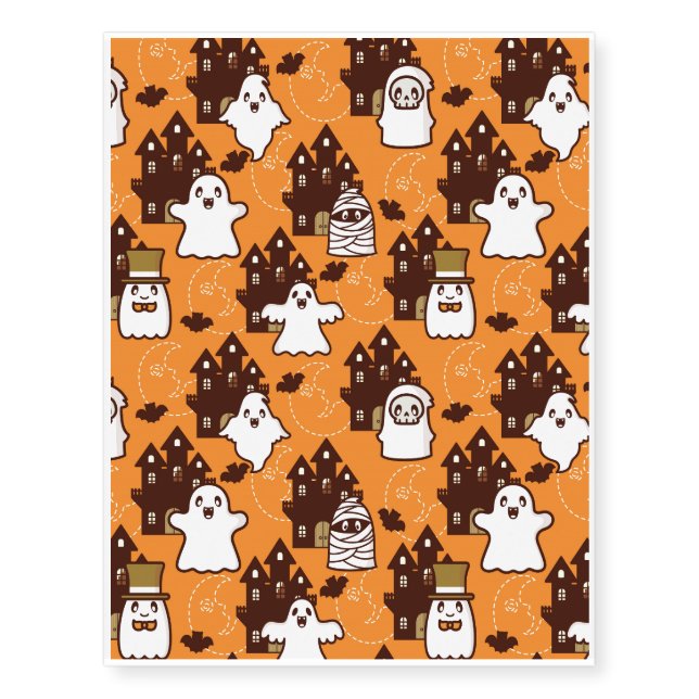 Halloween Haunted Houses Temporary Tattoos (Front)