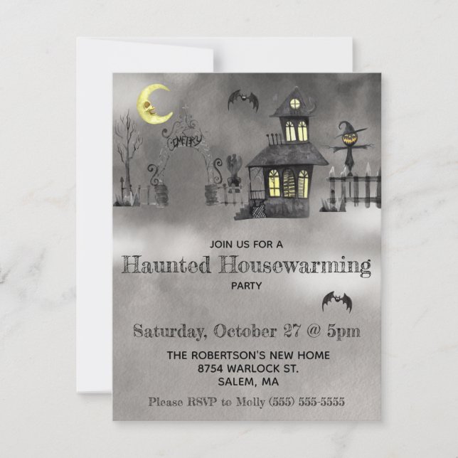 Halloween, Haunted Housewarming Party  Invitation (Front)