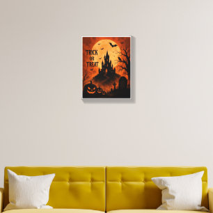 🎃 Halloween Haunted Mansion Canvas Wall Art Canvas Photo Tile