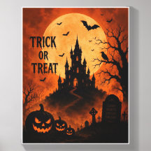 🎃 Halloween Haunted Mansion Canvas Wall Art |