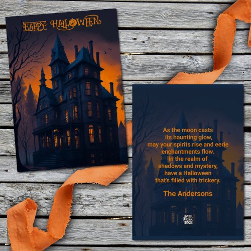 Halloween Haunted Mansion House Halloween Card