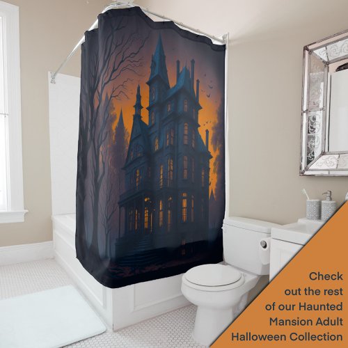 Halloween Haunted Mansion House Halloween Shower Curtain