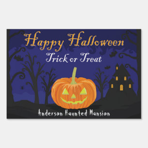 Halloween Haunted Mansion Personalized Sign