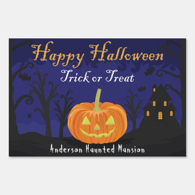 Halloween Haunted Mansion Personalized Sign (Front)