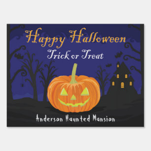 Halloween Haunted Mansion Personalized Sign