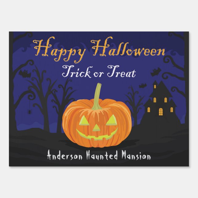 Halloween Haunted Mansion Personalized Sign (Front)