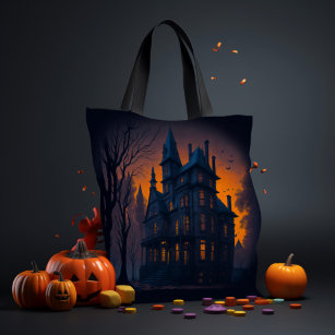Halloween Haunted Mansion Tote Bag