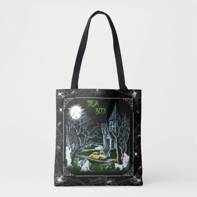 Halloween haunted mansion tote bag,ghosts (Front)