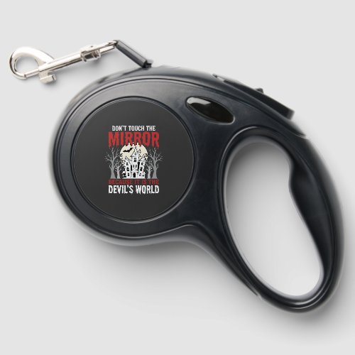 Halloween Haunted Mirror Devils World Graphic Retractable Pet Leash