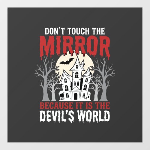 Halloween Haunted Mirror Devils World Graphic Window Cling
