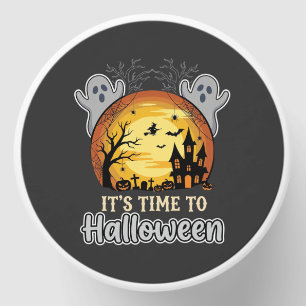 Halloween Haunted Moon Ghosts and Graveyard Vector Mini Candle Favors