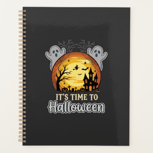 Halloween Haunted Moon Ghosts and Graveyard Vector Planner