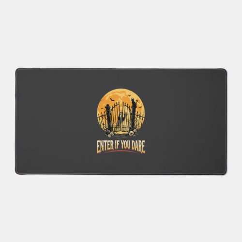 Halloween Haunted Moon Warning Desk Mat