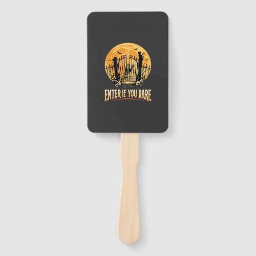 Halloween Haunted Moon Warning Hand Fan