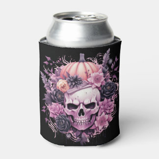 Halloween - Haunted Pink Skull Can Cooler