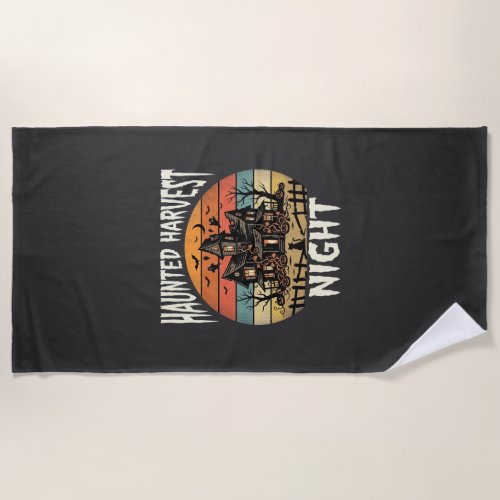 Halloween Haunted Pumpkin Night Beach Towel