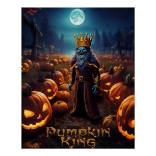 Halloween Haunted Pumpkin Patch King Poster