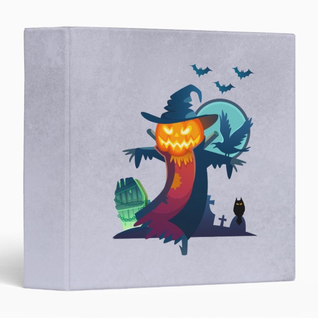 Halloween Haunted Scarecrow With Bats And A Crow Binder (Front/Spine)