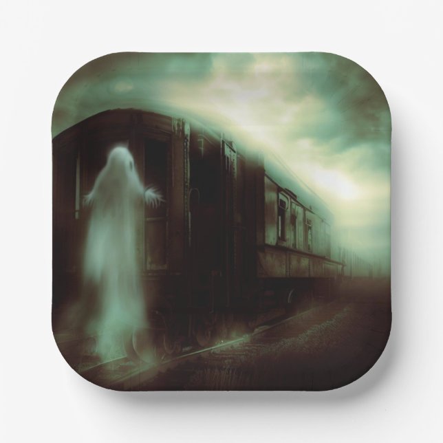 Halloween - Haunted Train 1 Paper Plates (Front)