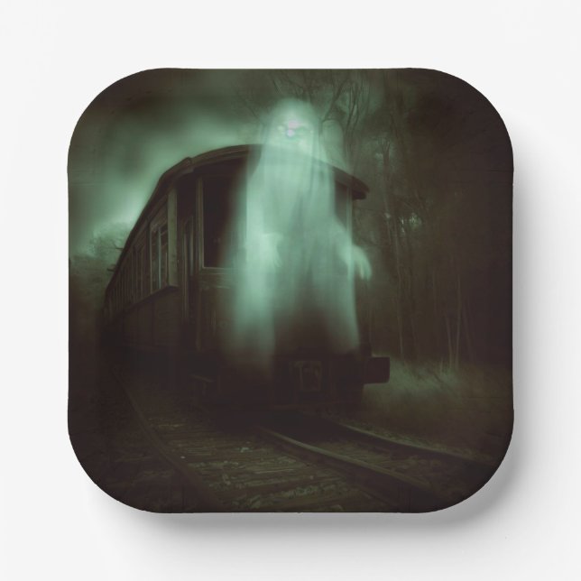 Halloween - Haunted Train 2 Paper Plates (Front)