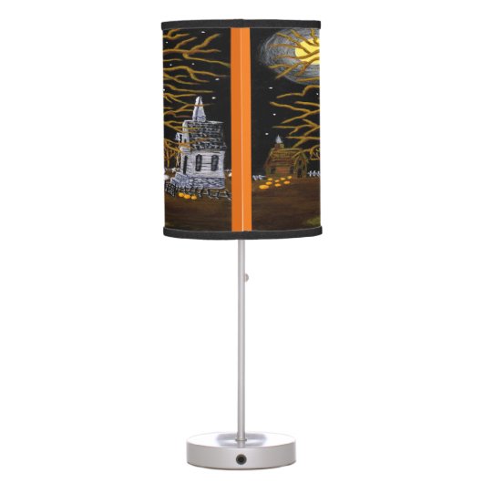 Halloween haunted village table lamp (Back)